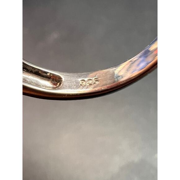 NEW green mystic topaz two toned sterling silver ring size 8 - Picture 4 of 16